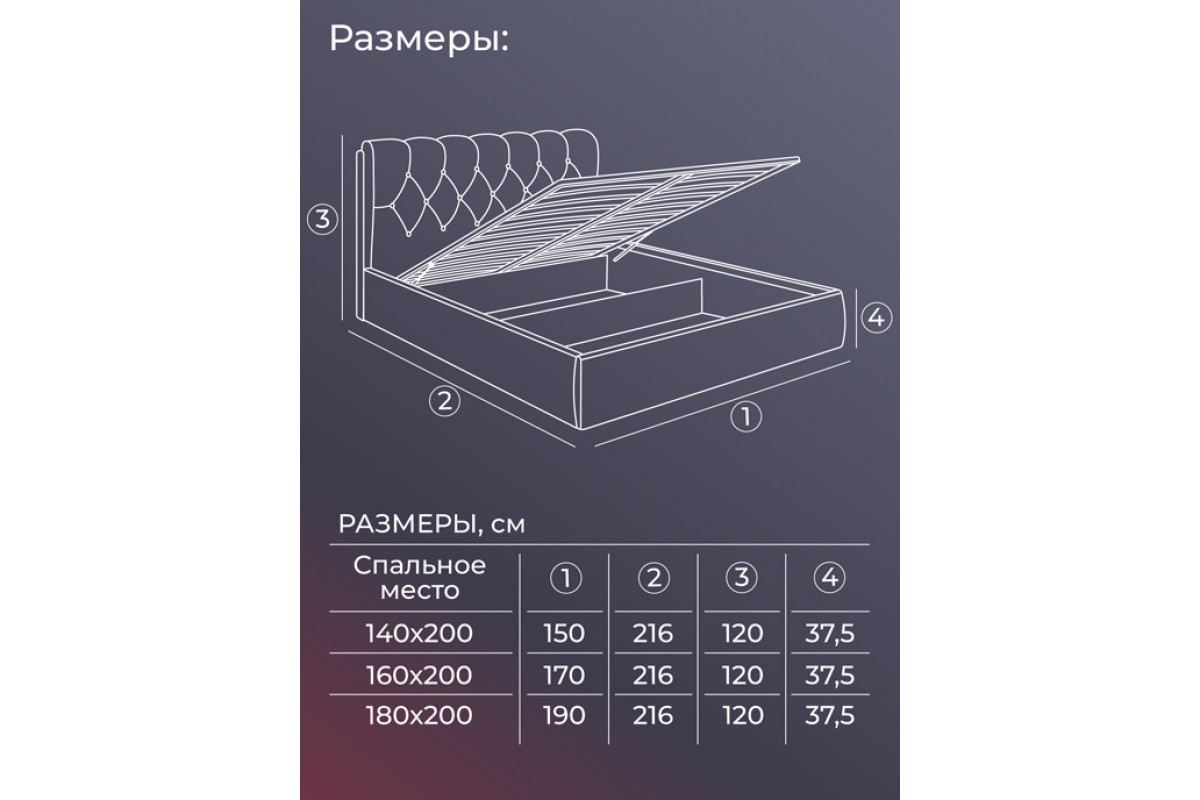 Кровать «Империя Голд» с подъемным механизмом Кровать «Империя Голд» с подъемным механизмом