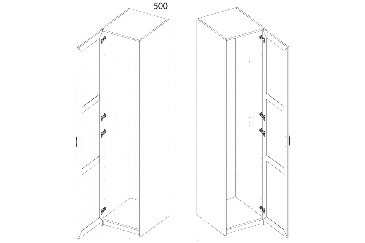 Серия модульных шкафов, Корпус шкафа 50/56. Цвет БЕЛЫЙ