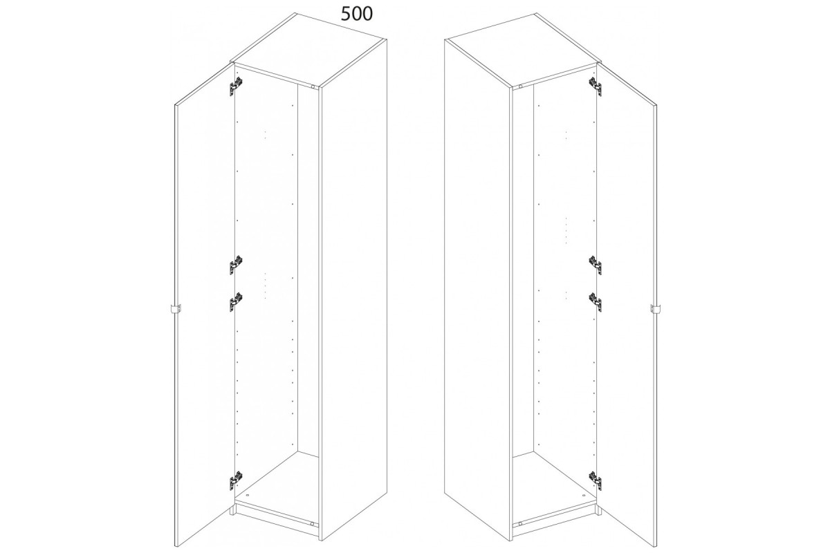 Серия модульных шкафов, Корпус шкафа 50/56. Цвет БЕЛЫЙ