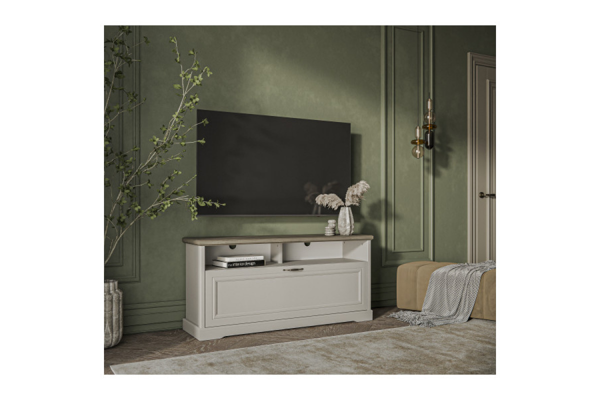 TOSCANA NEW, Тумба RTV 1D2N. Цвет ПЕРСИДСКИЙ ЖЕМЧУГ/КАНЬОН