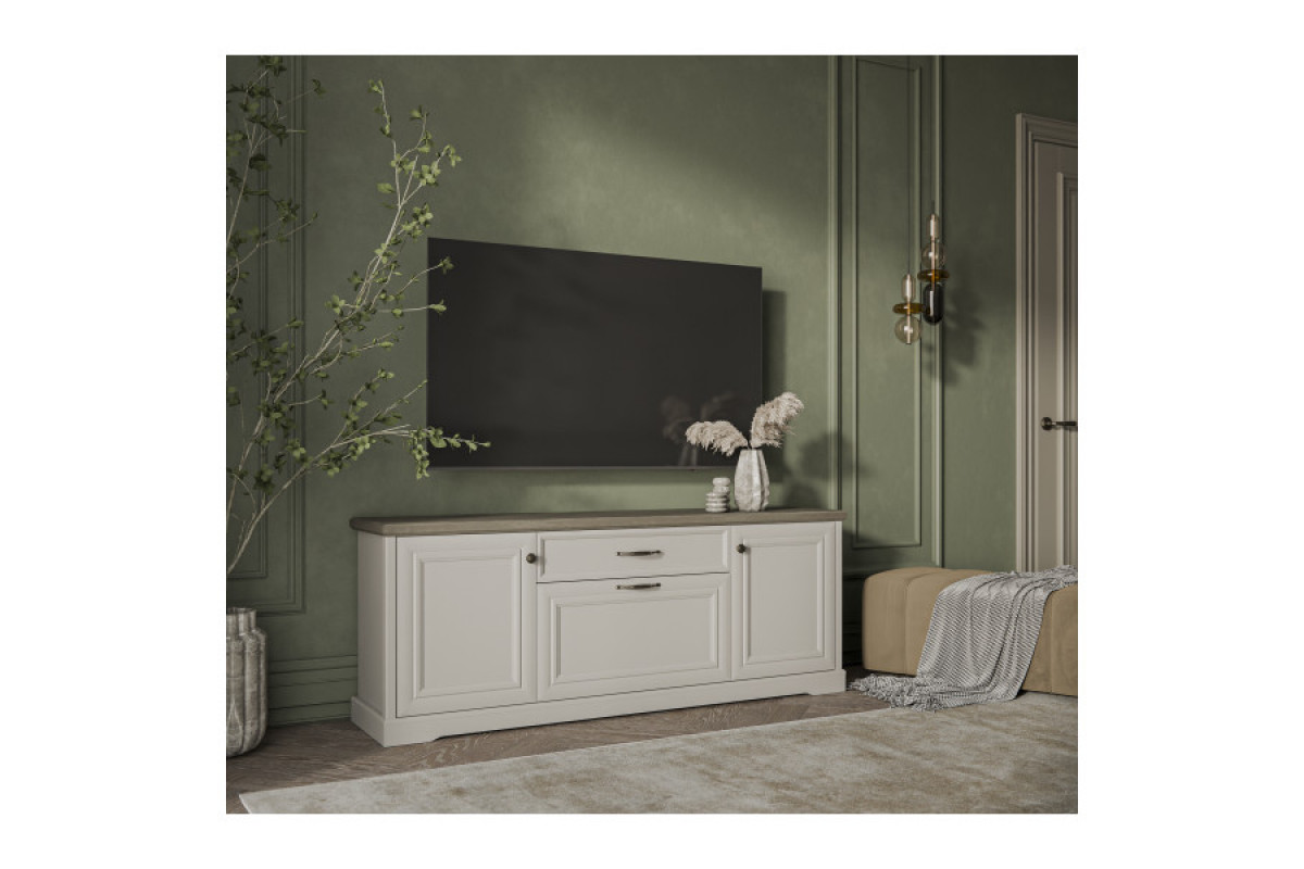 TOSCANA NEW, Тумба RTV 3D1S. Цвет ПЕРСИДСКИЙ ЖЕМЧУГ/КАНЬОН