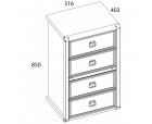 Комод 4S/50, MAGELLAN, цвет Сосна винтаж