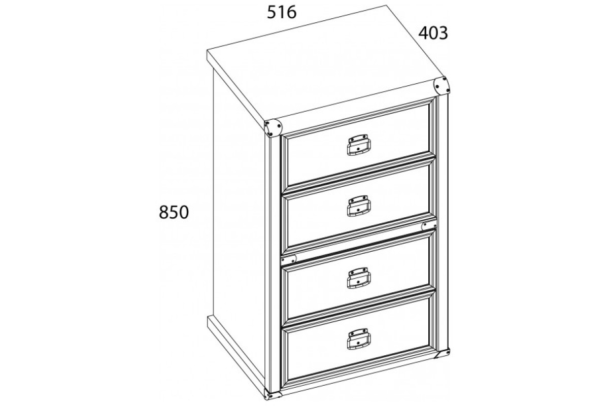 Комод 4S/50, MAGELLAN, цвет Сосна винтаж