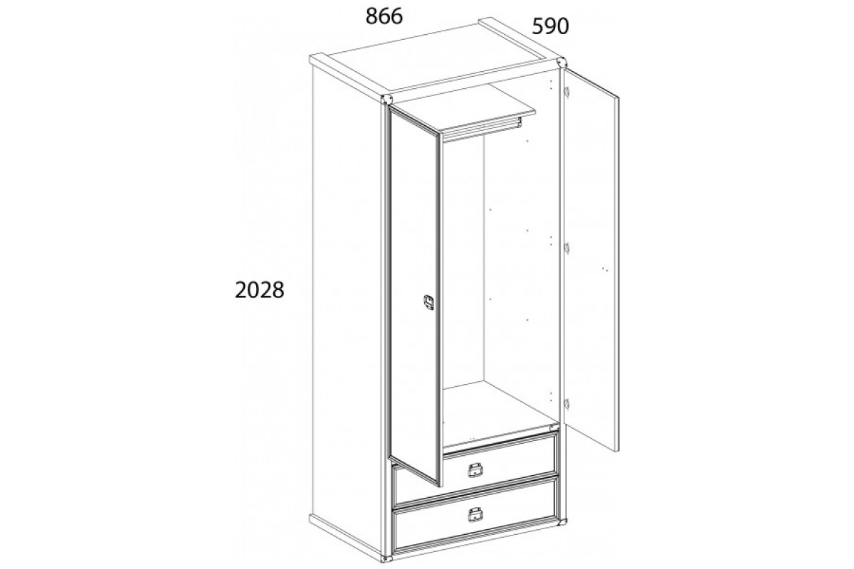 Шкаф 2DG2S, MAGELLAN, цвет Сосна винтаж Шкаф 2DG2S, MAGELLAN, цвет Сосна винтаж