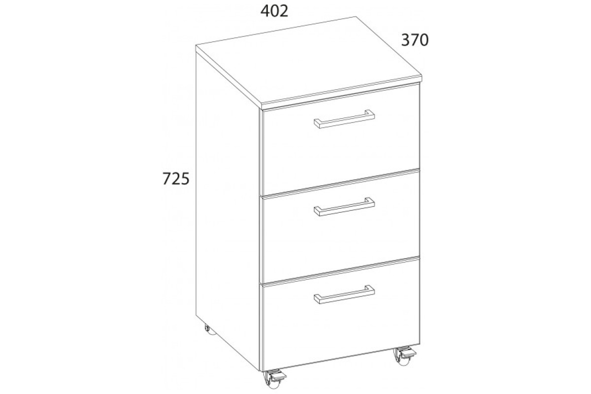 DOORSET, Тумба выкатная 3S. Цвет ДУБ НАВАРРА