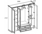 Шкаф 4D2S Z, TIFFANY, цвет вудлайн кремовый