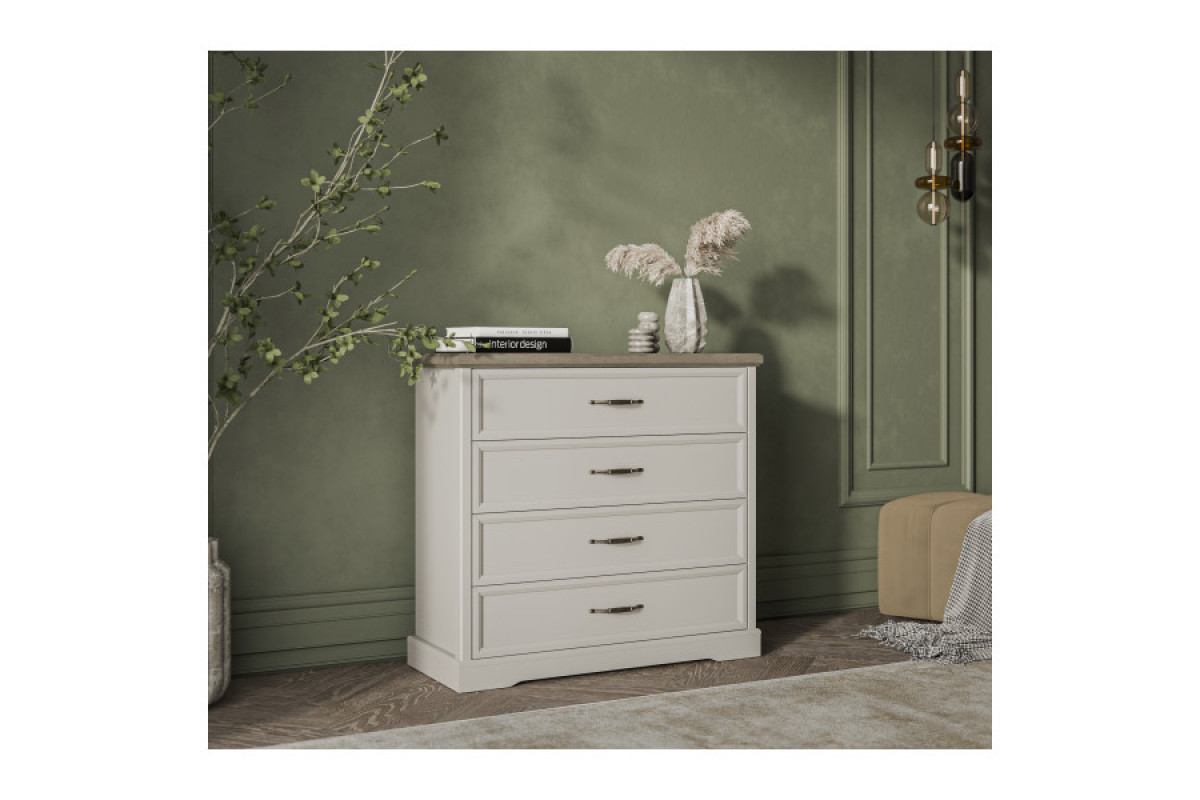 TOSCANA NEW, Комод 4S. Цвет ПЕРСИДСКИЙ ЖЕМЧУГ/КАНЬОН TOSCANA NEW, Комод 4S. Цвет ПЕРСИДСКИЙ ЖЕМЧУГ/КАНЬОН