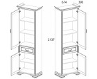 Шкаф 2D1S, MONAKO, цвет Сосна винтаж/дуб анкона