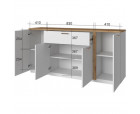 MATEO, Тумба 4D1S. Цвет БЕЛЫЙ / ДУБ НАВАРРА MATEO, Тумба 4D1S. Цвет БЕЛЫЙ / ДУБ НАВАРРА