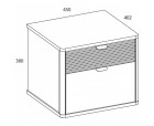 SIMPLE, Тумба прикроватная 2S. Цвет БЕЛЫЙ / МОНТЕ / ДЖЕЛАТО SIMPLE, Тумба прикроватная 2S. Цвет БЕЛЫЙ / МОНТЕ / ДЖЕЛАТО