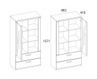DOORSET, Шкаф с витриной 1V2S3N. Цвет ДУБ НАВАРРА