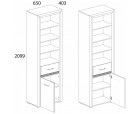 WHITEBLACK, Шкаф открытый 1D1S. Цвет БЕЛЫЙ / БЕЛЫЙ ГЛЯНЕЦ WHITEBLACK, Шкаф открытый 1D1S. Цвет БЕЛЫЙ / БЕЛЫЙ ГЛЯНЕЦ