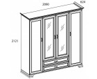 Шкаф 4D2S Z, TIFFANY, цвет вудлайн кремовый