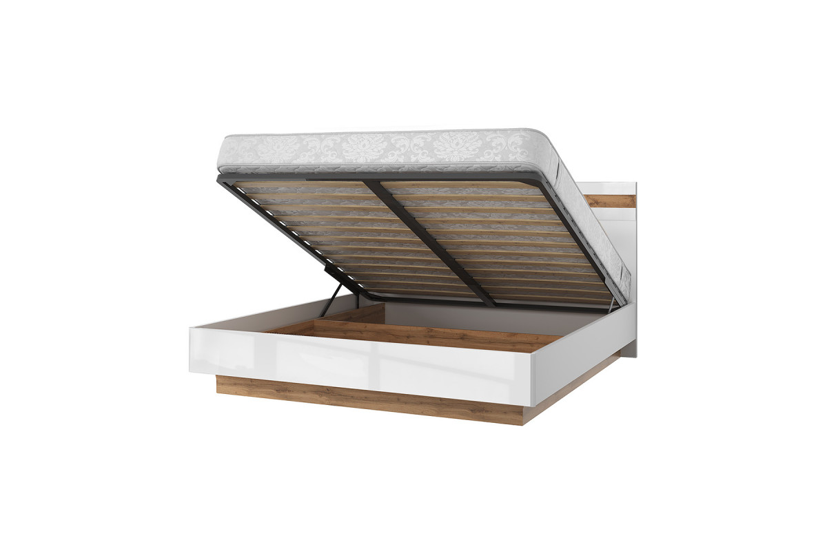 TAURUS, Кровать 180В с подъемником. Цвет БЕЛЫЙ / ДУБ ВОТАН TAURUS, Кровать 180В с подъемником. Цвет БЕЛЫЙ / ДУБ ВОТАН