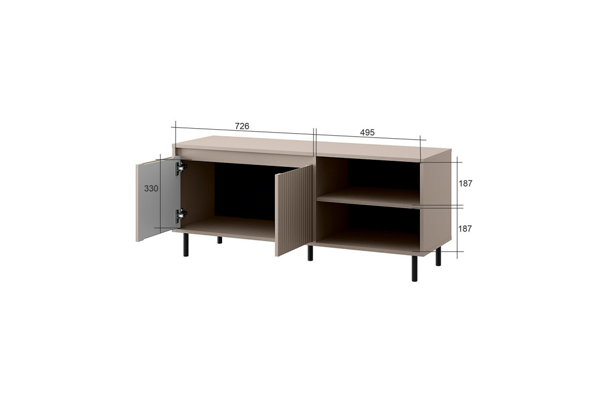 MONA Тумба RTV 2D2N. Цвет ГЛИНЯНЫЙ СЕРЫЙ