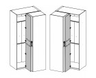 SIMPLE, Шкаф угловой 1DG. Цвет БЕЛЫЙ / МОНТЕ / ДЖЕЛАТО