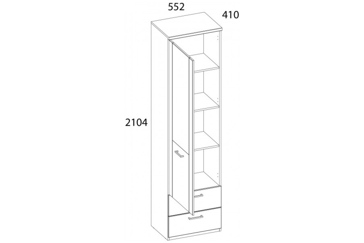 DOORSET, Шкаф 1D2S. Цвет ДУБ НАВАРРА