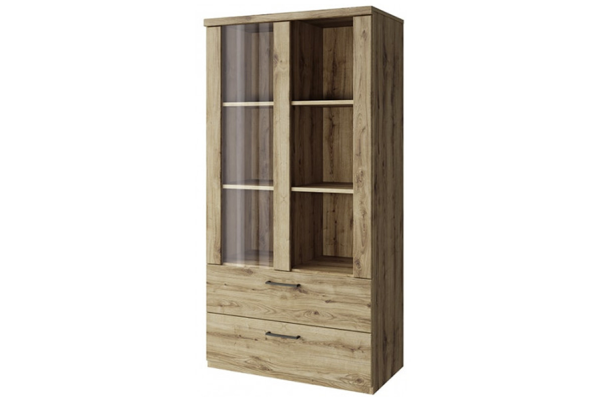 DOORSET, Шкаф с витриной 1V2S3N. Цвет ДУБ НАВАРРА