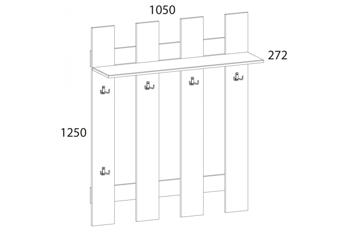 DOORSET, Вешалка 105. Цвет ДУБ НАВАРРА DOORSET, Вешалка 105. Цвет ДУБ НАВАРРА