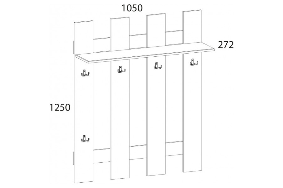 DOORSET, Вешалка 105. Цвет ДУБ НАВАРРА DOORSET, Вешалка 105. Цвет ДУБ НАВАРРА