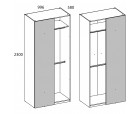 SIMPLE, Шкаф угловой 1DG. Цвет БЕЛЫЙ / МОНТЕ / ДЖЕЛАТО