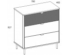 SIMPLE, Комод 3S. Цвет БЕЛЫЙ / МОНТЕ / ДЖЕЛАТО SIMPLE, Комод 3S. Цвет БЕЛЫЙ / МОНТЕ / ДЖЕЛАТО