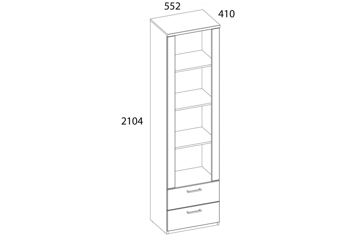 DOORSET, Шкаф открытый 2S4N. Цвет ДУБ НАВАРРА