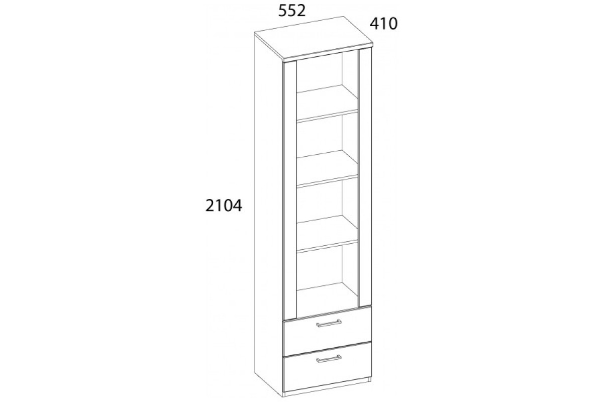 DOORSET, Шкаф открытый 2S4N. Цвет ДУБ НАВАРРА