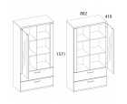 DOORSET, Шкаф с витриной 1V2S3N. Цвет ДУБ НАВАРРА