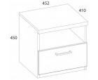 DOORSET, Тумба прикроватная 1SN. Цвет ДУБ НАВАРРА DOORSET, Тумба прикроватная 1SN. Цвет ДУБ НАВАРРА