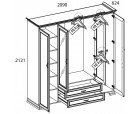 Шкаф 4D2S Z, TIFFANY, цвет вудлайн кремовый