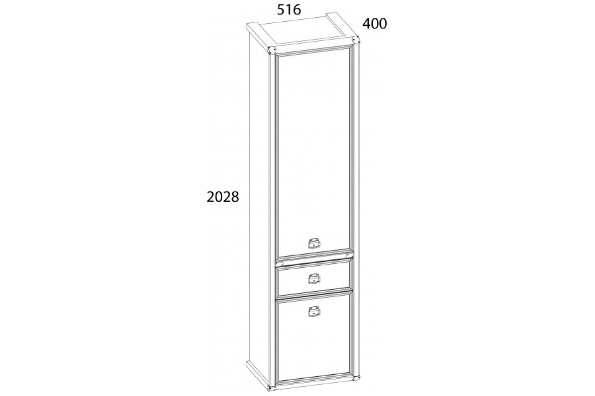 Шкаф 2D1S, MAGELLAN, цвет Сосна винтаж