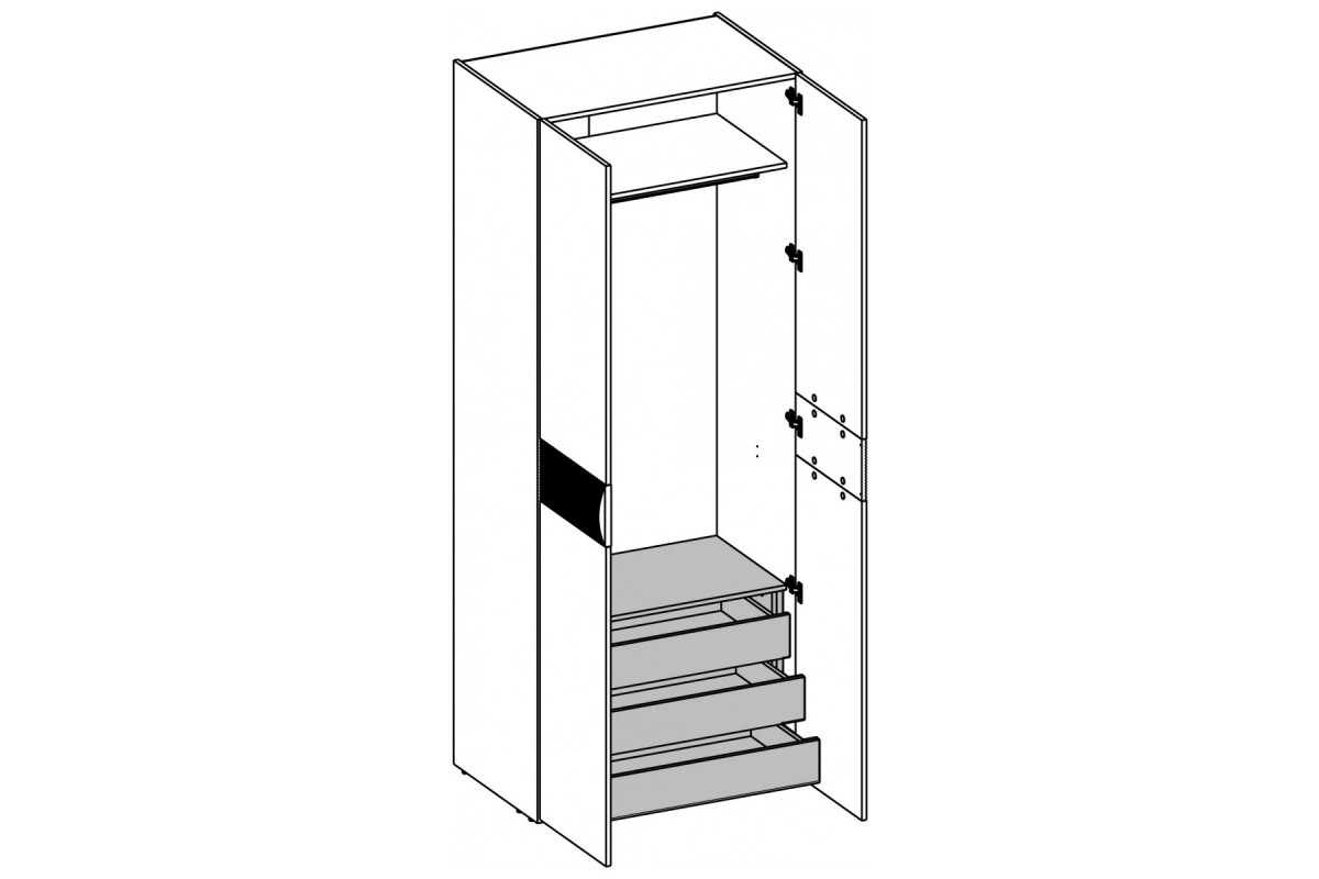 SIMPLE, Комплект ящиков 3S. Цвет БЕЛЫЙ