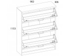 DOORSET, Тумба для обуви 3D. Цвет ДУБ НАВАРРА