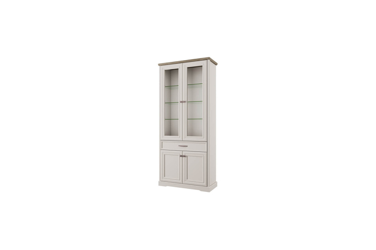 TOSCANA NEW, Шкаф с витриной 2V2D1S. Цвет ПЕРСИДСКИЙ ЖЕМЧУГ/КАНЬОН TOSCANA NEW, Шкаф с витриной 2V2D1S. Цвет ПЕРСИДСКИЙ ЖЕМЧУГ/КАНЬОН