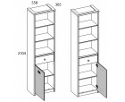 Шкаф открытый 1D1S/D2,DIESEL , цвет дуб мадура/энигма