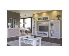Тумба 2D3S, OLIVIA, цвет вудлайн крем/дуб анкона