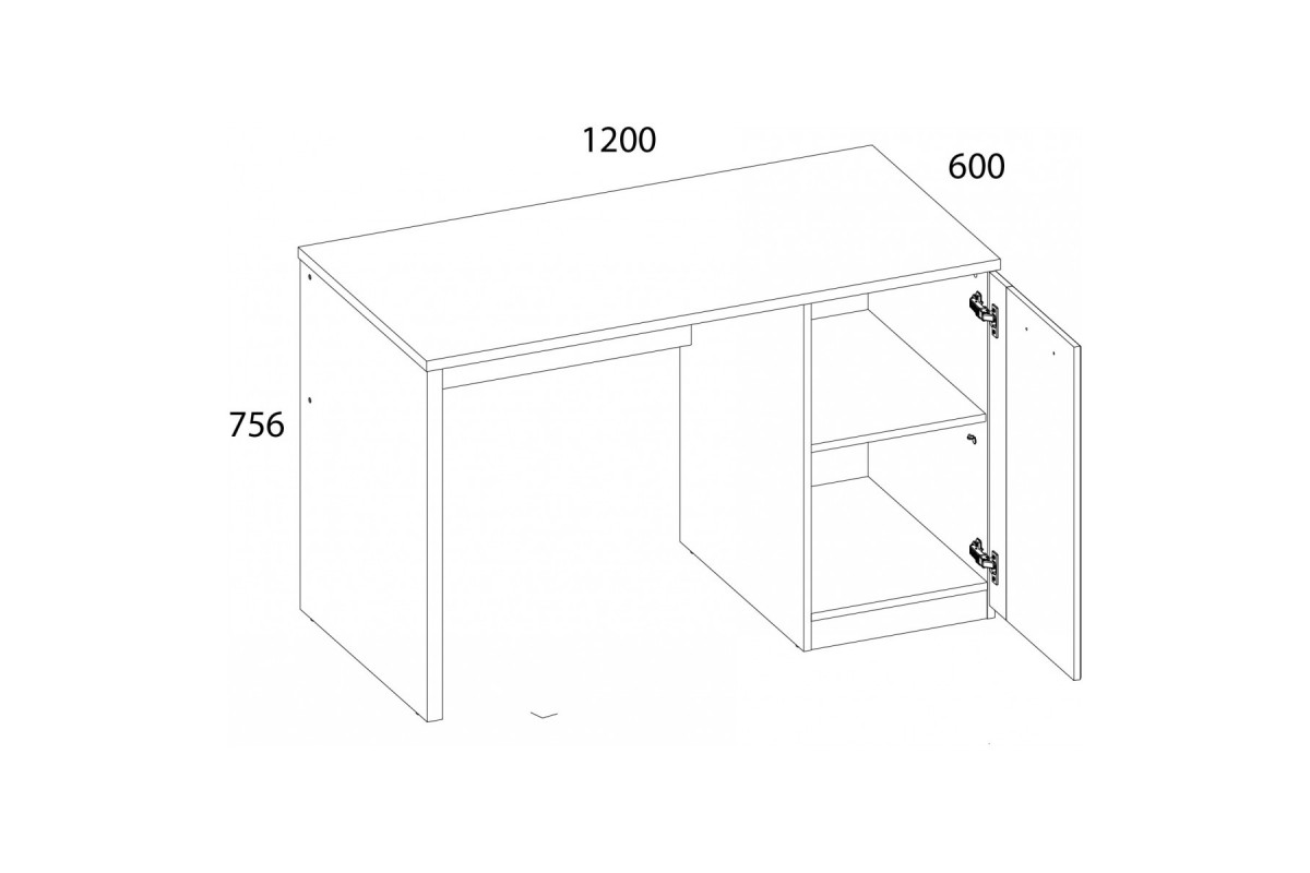 DOORSET, Стол письменный 120 1D. Цвет ДУБ НАВАРРА DOORSET, Стол письменный 120 1D. Цвет ДУБ НАВАРРА