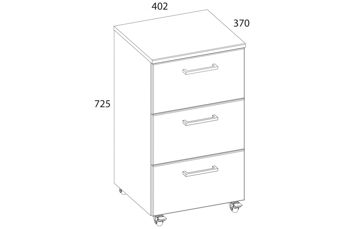 DOORSET, Тумба выкатная 3S. Цвет ДУБ НАВАРРА