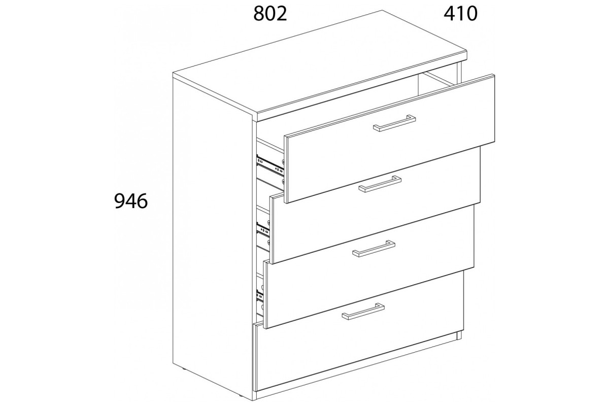 DOORSET, Комод 4S. Цвет ДУБ НАВАРРА