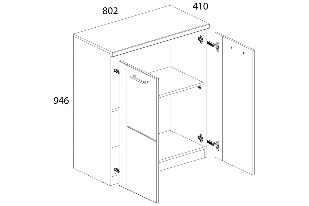 DOORSET, Тумба 2D. Цвет ДУБ НАВАРРА