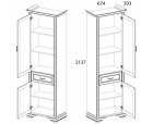 Шкаф 2D1S, MONAKO, цвет Сосна винтаж/дуб анкона