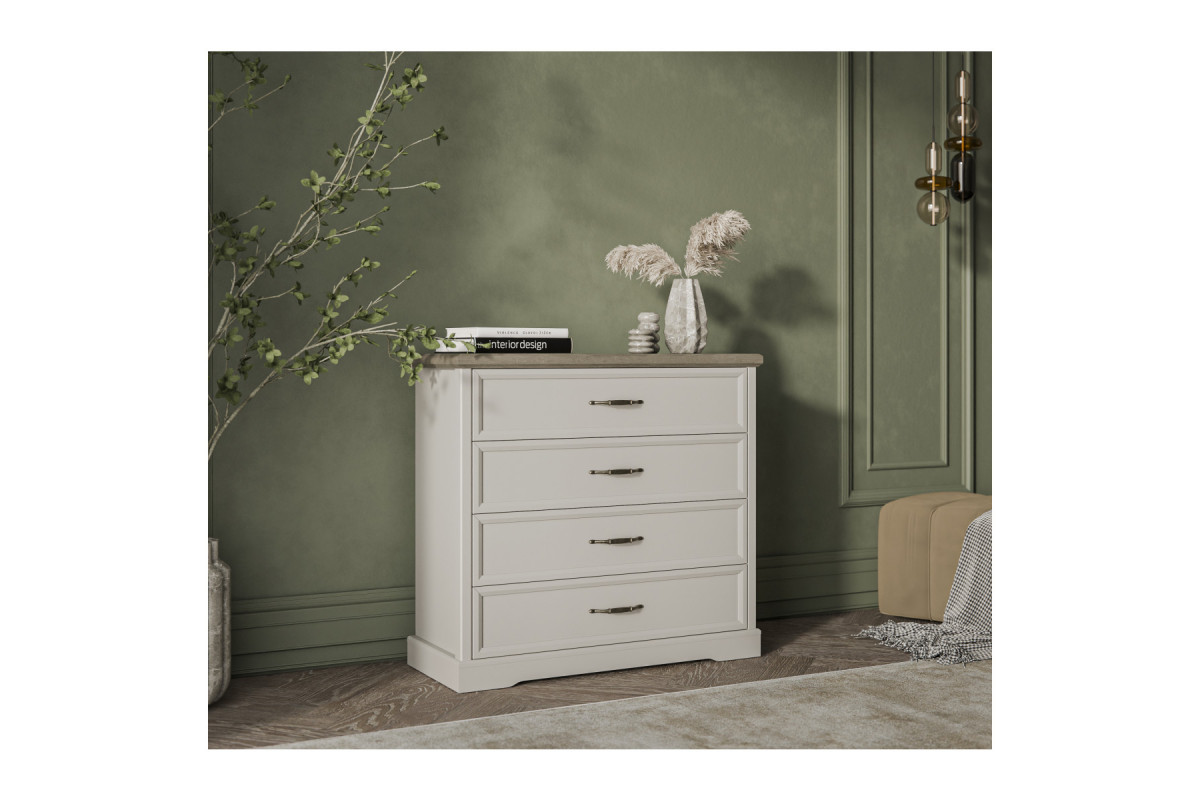TOSCANA NEW, Комод 4S. Цвет ПЕРСИДСКИЙ ЖЕМЧУГ/КАНЬОН TOSCANA NEW, Комод 4S. Цвет ПЕРСИДСКИЙ ЖЕМЧУГ/КАНЬОН