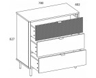 SIMPLE, Комод 3S. Цвет БЕЛЫЙ / МОНТЕ / ДЖЕЛАТО SIMPLE, Комод 3S. Цвет БЕЛЫЙ / МОНТЕ / ДЖЕЛАТО