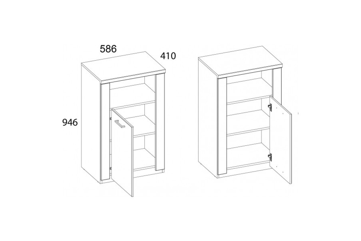 DOORSET, Тумба 1DN. Цвет ДУБ НАВАРРА DOORSET, Тумба 1DN. Цвет ДУБ НАВАРРА
