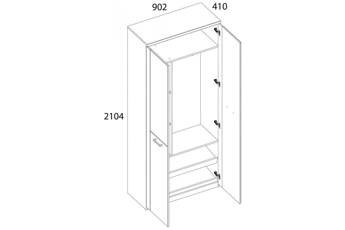 DOORSET, Шкаф 2DZ. Цвет ДУБ НАВАРРА DOORSET, Шкаф 2DZ. Цвет ДУБ НАВАРРА