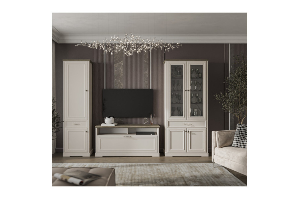 TOSCANA NEW, Шкаф с витриной 2V2D1S. Цвет ПЕРСИДСКИЙ ЖЕМЧУГ/КАНЬОН TOSCANA NEW, Шкаф с витриной 2V2D1S. Цвет ПЕРСИДСКИЙ ЖЕМЧУГ/КАНЬОН