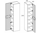 SIMPLE, Шкаф 1DG. Цвет БЕЛЫЙ / МОНТЕ / ДЖЕЛАТО