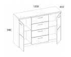DOORSET, Тумба 2D4S. Цвет ДУБ НАВАРРА DOORSET, Тумба 2D4S. Цвет ДУБ НАВАРРА