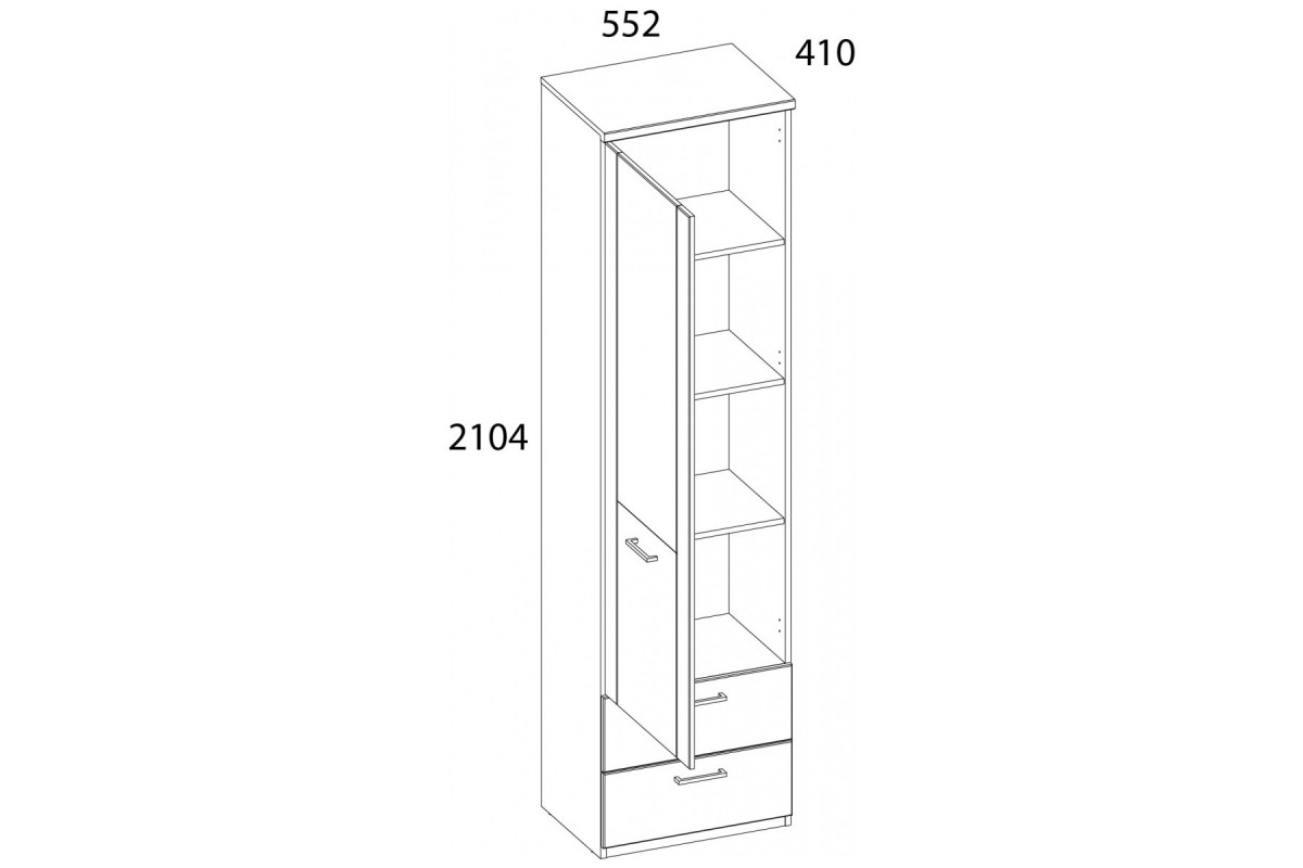 DOORSET, Шкаф 1D2S. Цвет ДУБ НАВАРРА